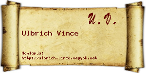 Ulbrich Vince névjegykártya