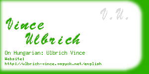 vince ulbrich business card
